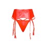 Porte-jarretelles wetlook avec string rouge