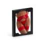 Porte-jarretelles wetlook avec string rouge