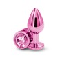 Plug bijou aluminium chromé rose M